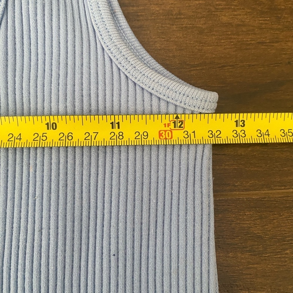 Dynamite Light Blue Ribbed Cropped Top XS - Picture 5 of 6